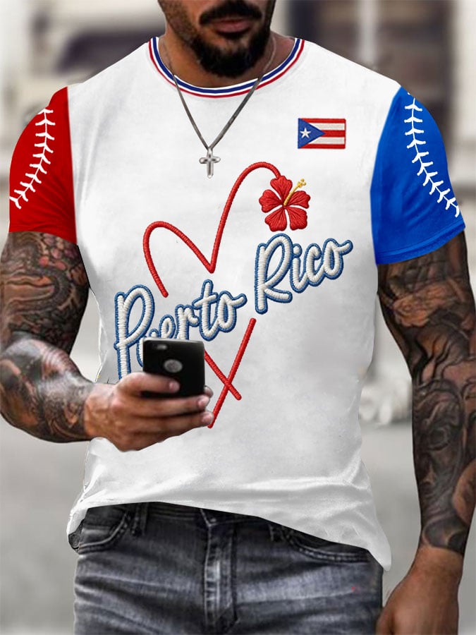 Men's Baseball Print T-Shirt