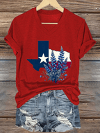 Women's Texas Strong Print V-Neck T-Shirt