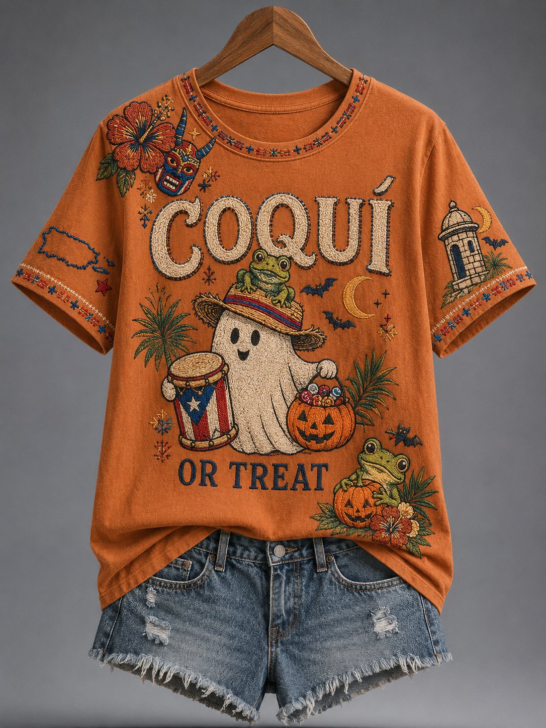 Women's Puerto Rico Halloween Graphic T-shirt