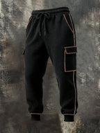 Men'S Waffle Stitching Contrast Color Hooded Casual Sweatshirt Suit