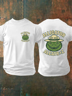 Men's Alligator Alcatraz Ready To Serve Dark Humor Patoitic Printing T Shirt