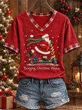 Women's Casual Christmas Print Top