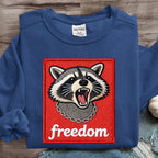 Freedom Raccoon Funny Art Print Sweatshirt