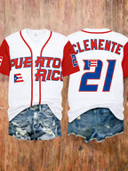Women's Puerto Rico Baseball Print Shirt