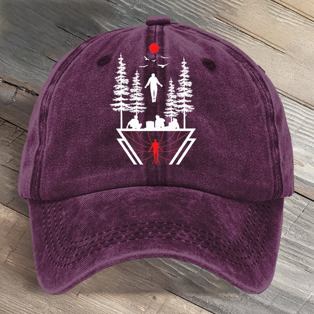 Stranger Upside Down Hawkins 80s Horror Art Printed Cap