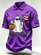 Men's Halloween In Puerto Rico Print Polo Shirt