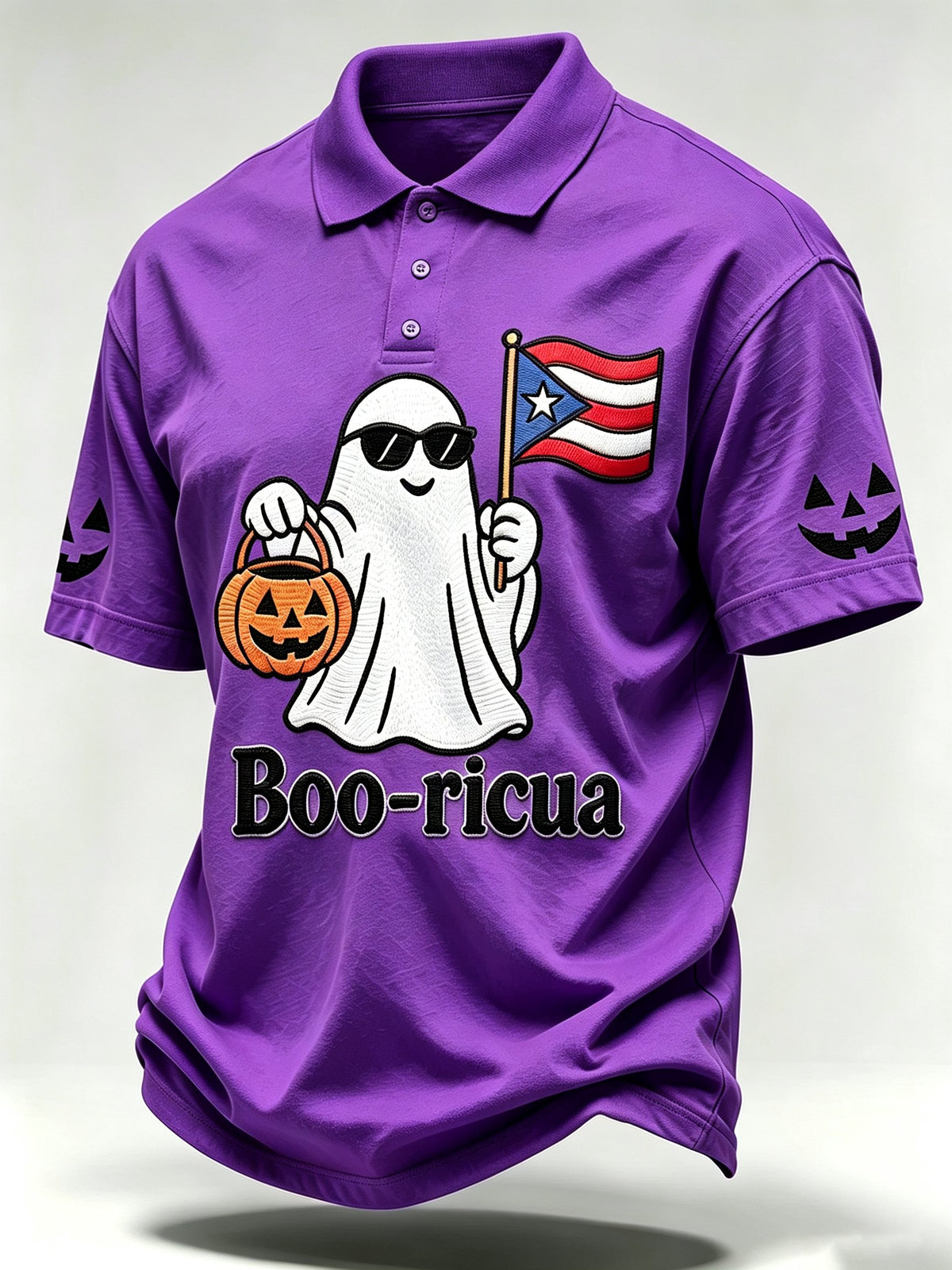Men's Halloween In Puerto Rico Print Polo Shirt