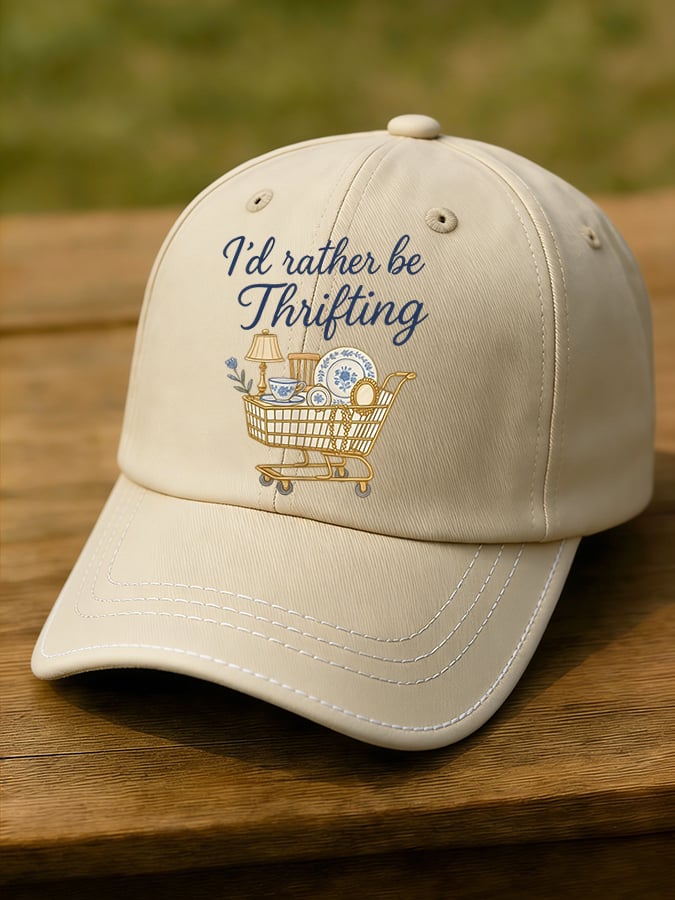 I’d Rather Be Thrifting Printed Casual Hat
