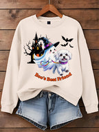 Dog Ghost Best Friend Halloween Art Printed Sweatshirt