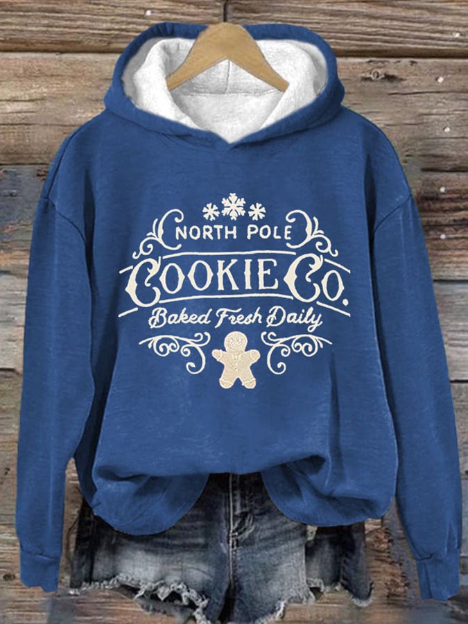 Women's Christmas Print Hoodie Long Sleeve Sweatshirt