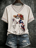 Women's Puerto Rico Halloween Print T-shirt