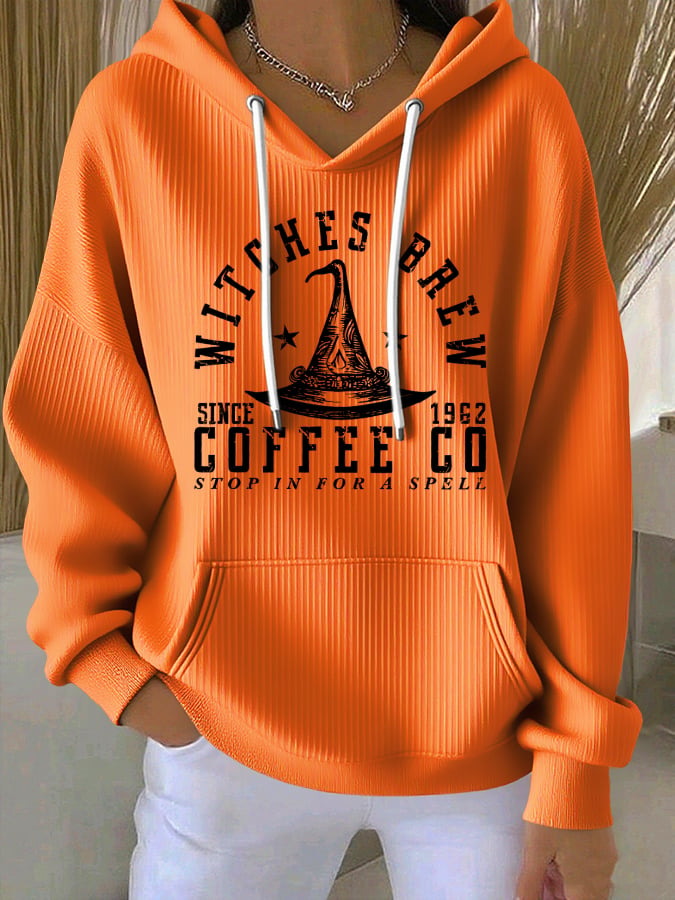 Women's Halloween Witches Print Casual Hoodie