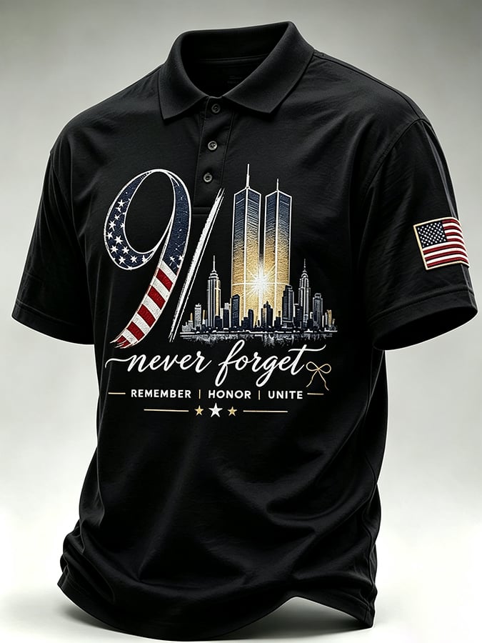 Men's 9.11 Never Forget Print Casual Top