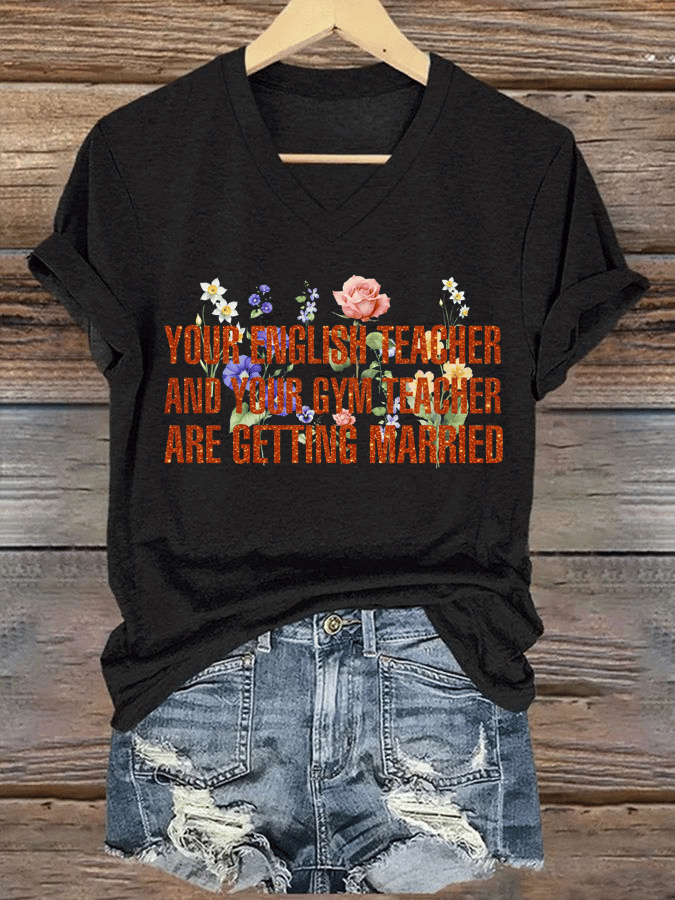 Women's Hot Spot Print V-Neck T-Shirt