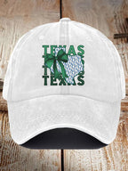 Retro Texas Strong Green Bow Print Baseball Cap
