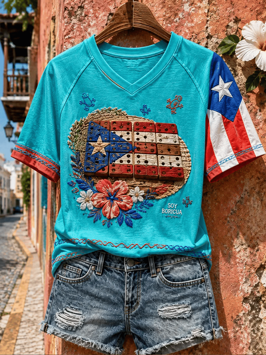 Women's Puerto Rican Art Print Top