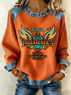 Women's Music Tour Patchwork Casual Sweatshirt