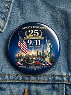 9/11 Memorial Printed Brooch