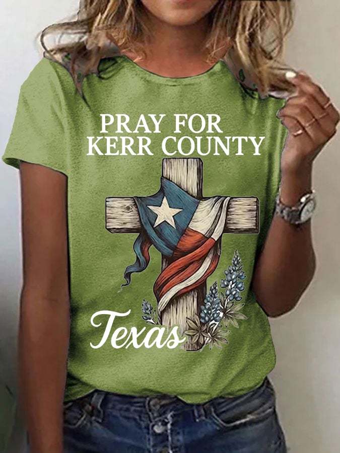 Women's Pray For Kerr County Kerr County Strong Print T-shirt