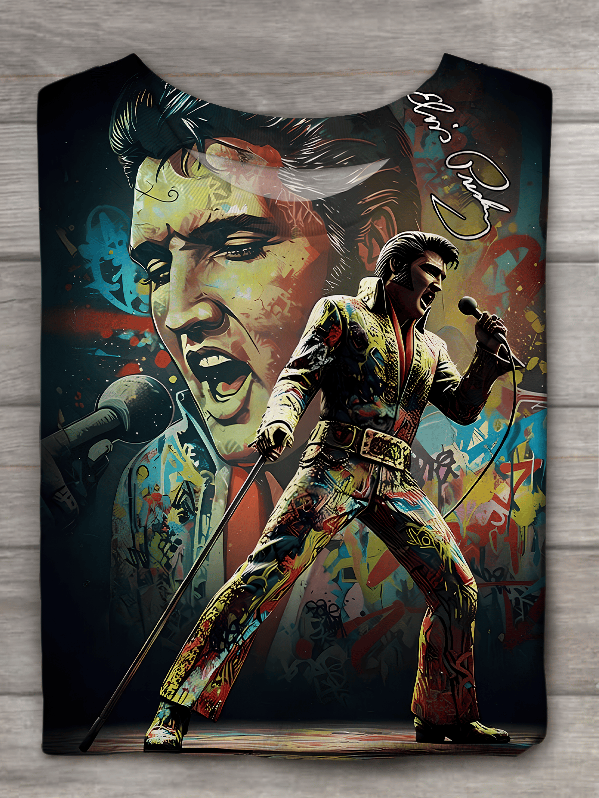 Merry Christmas King of Rock and Roll Printed T-shirts