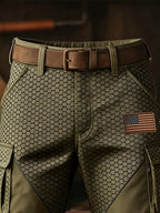 Men's Retro Patriotic Outdoor Multi-Pocket Functional Cargo Shorts