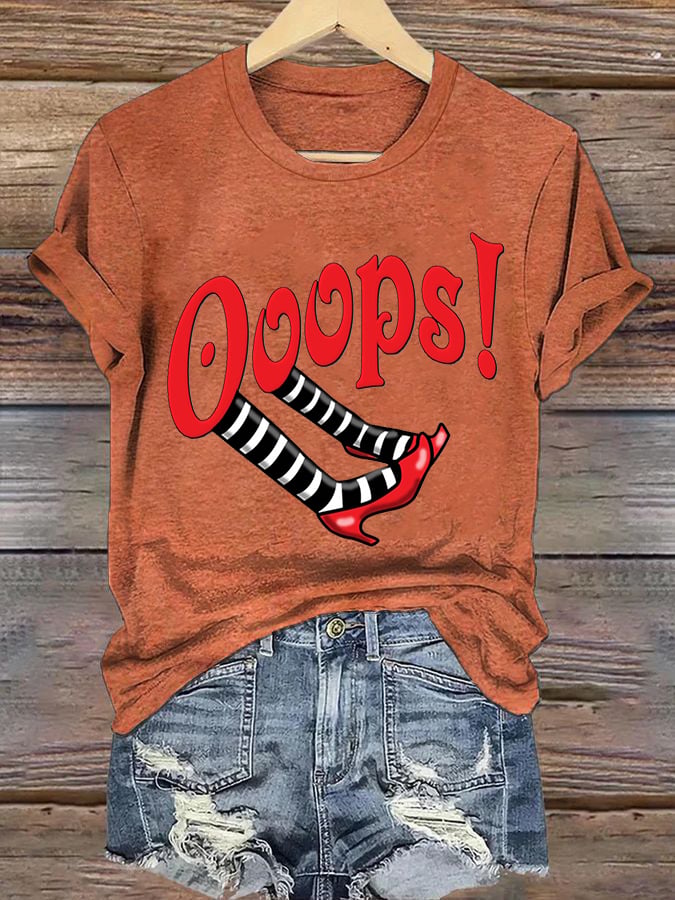 Women's Halloween Witch Printed Crew Neck T-Shirt