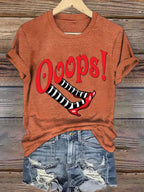 Women's Halloween Witch Printed Crew Neck T-Shirt