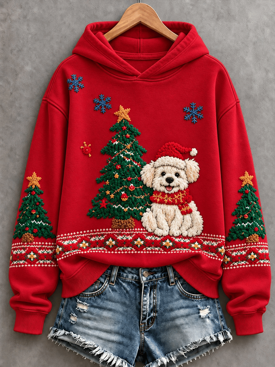 Women's Funny Christmas Santa Claus Print Casual Regular Sweatshirt