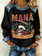 Women's Music Pattern Print Sweatshirt