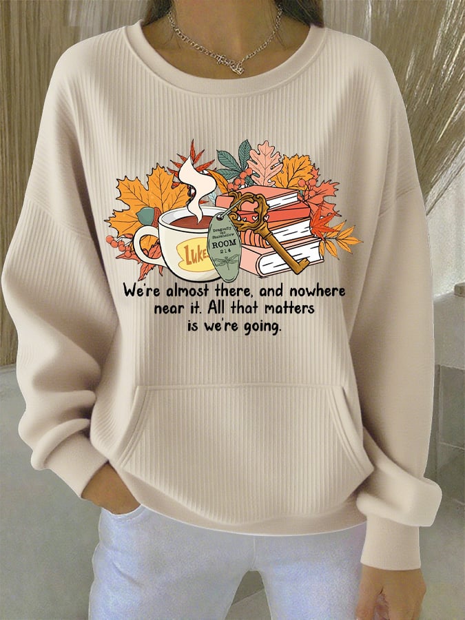 Women's Autumn Halloween Luke's Restaurant Printed Casual Holiday Crew Neck Sweatshirt