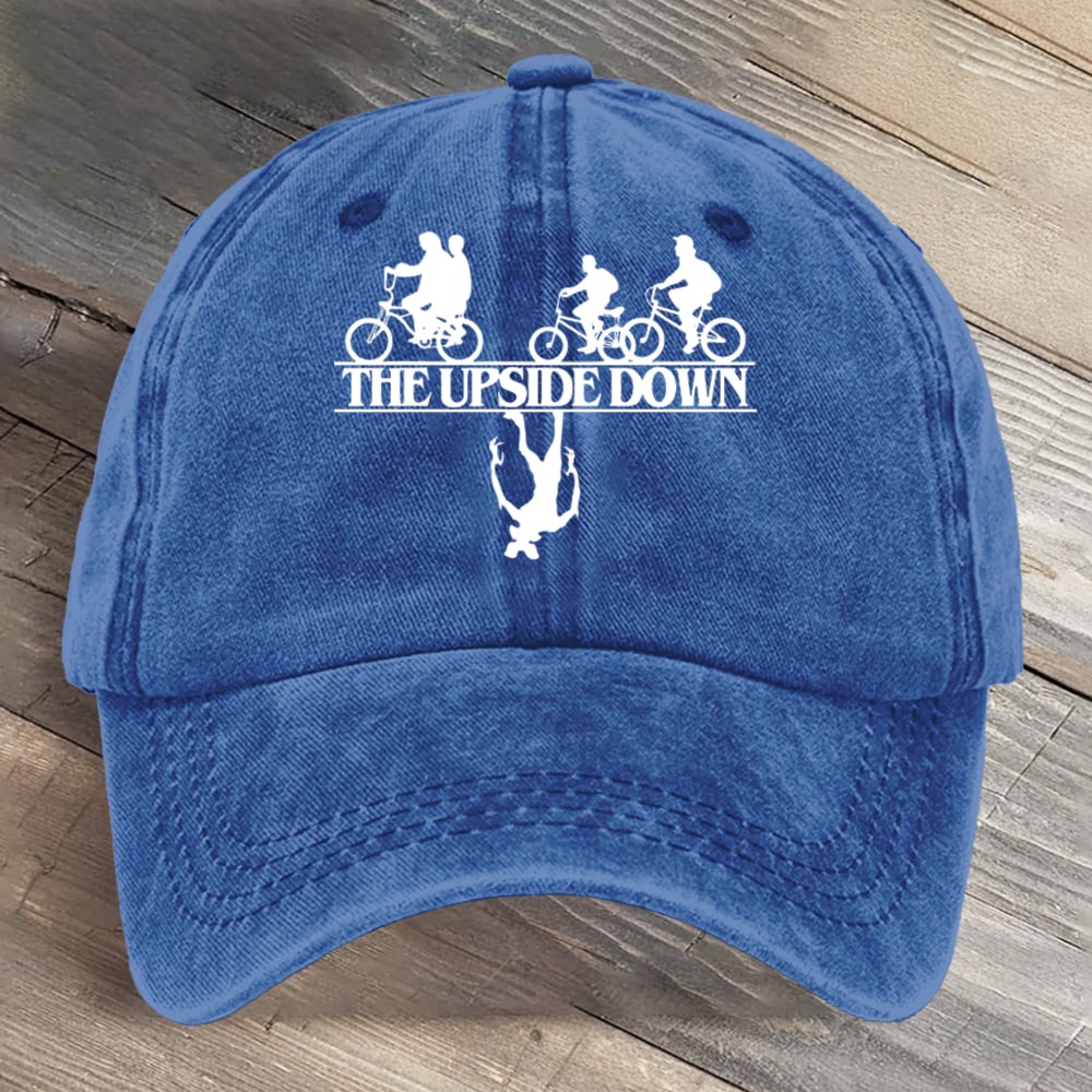 Stranger Upside Down Hawkins 80s Horror Art Printed Cap