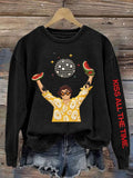 Women's Singer Casual Printed Long-Sleeve Sweatshirt