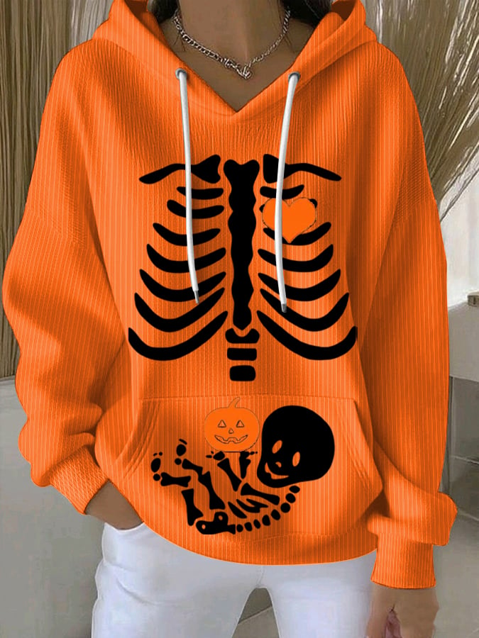 Women's Skeleton Halloween Maternity  Print Sweatshirt