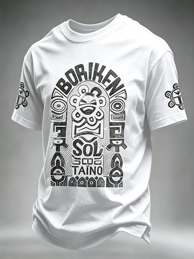 Men's Puerto Rico Art Printed Short-sleeved T-shirt