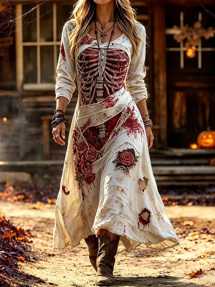 Women's Casual Halloween Print Dress