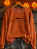 Women's Yes I Can Drive A Stick Printed Sweatshirt