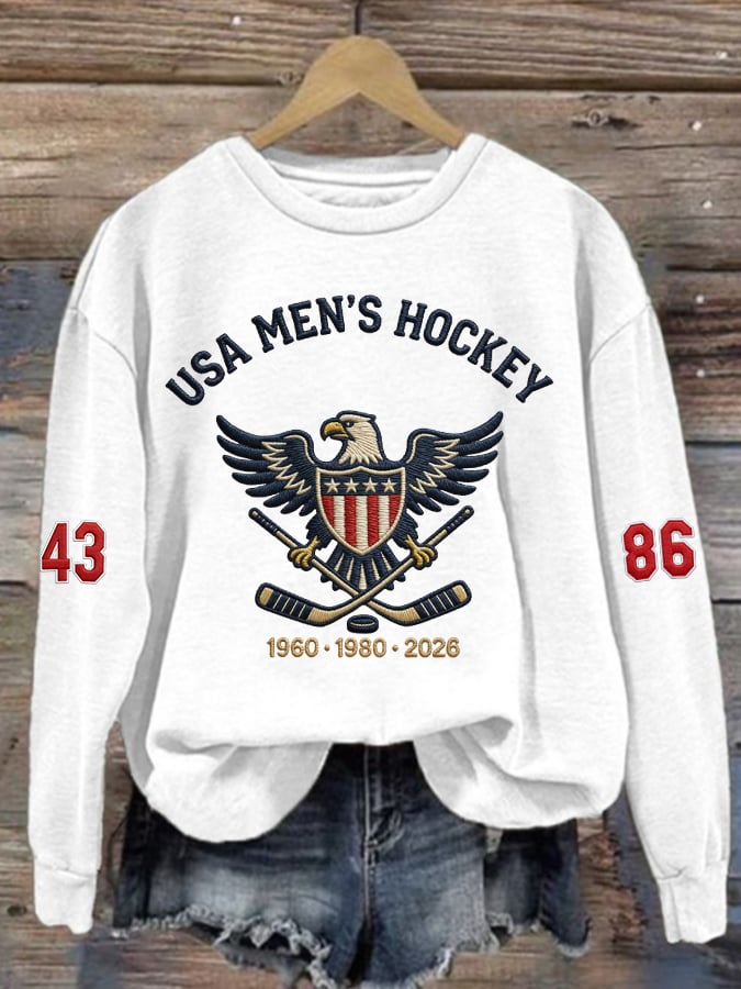 Women's  Hockey Print Sweatshirt