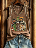 Women's Autumn Pumpkin Pattern Casual Vest