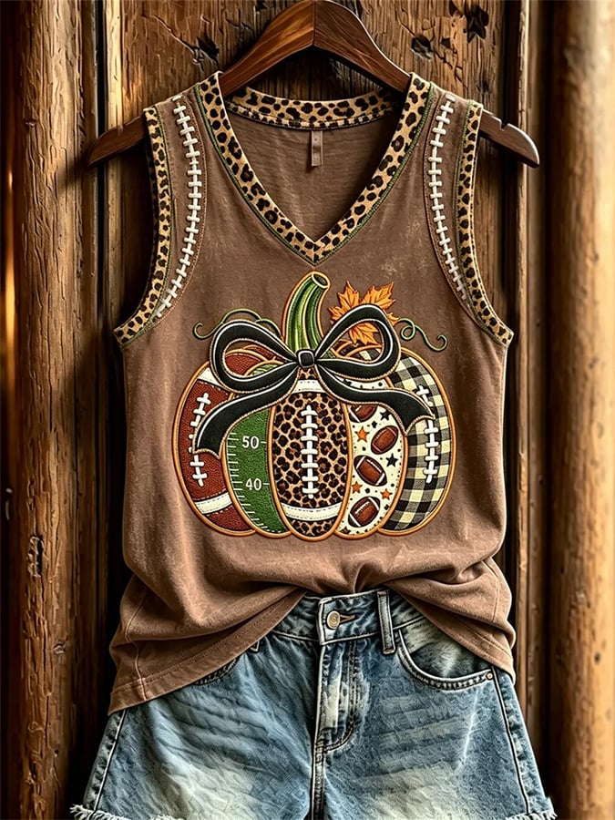 Women's Autumn Pumpkin Pattern Casual Vest