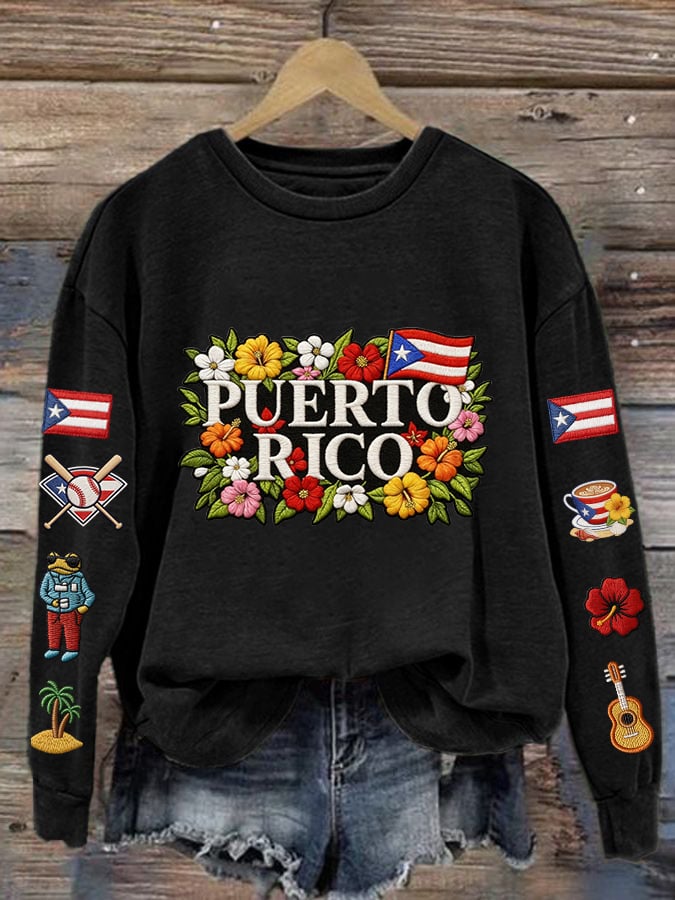 Women's Baseball Print Sweatshirt