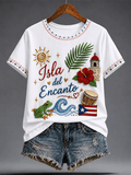 Women's Puerto Rico Pride Art Printed T-shirt
