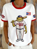 Women's Baseball Print T-Shirt