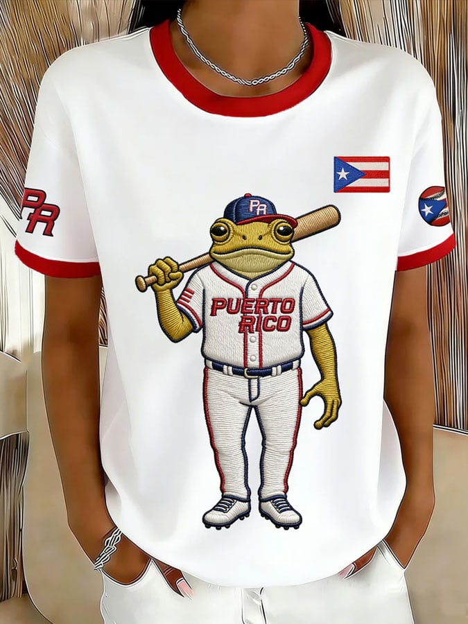 Women's Baseball Print T-Shirt