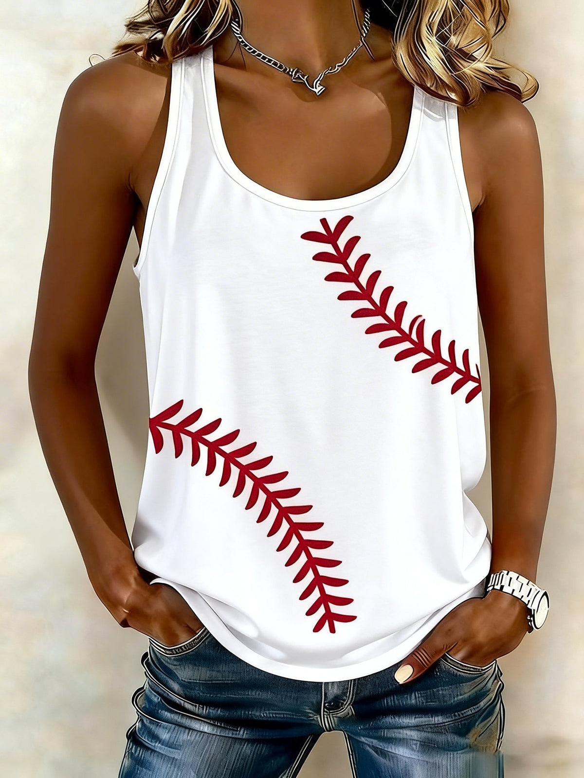 Women's Baseball Game Day Print Tank