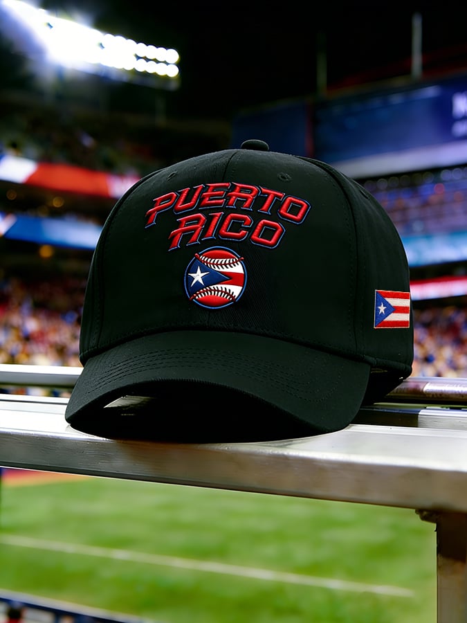 Puerto Rican Baseball Print Cap