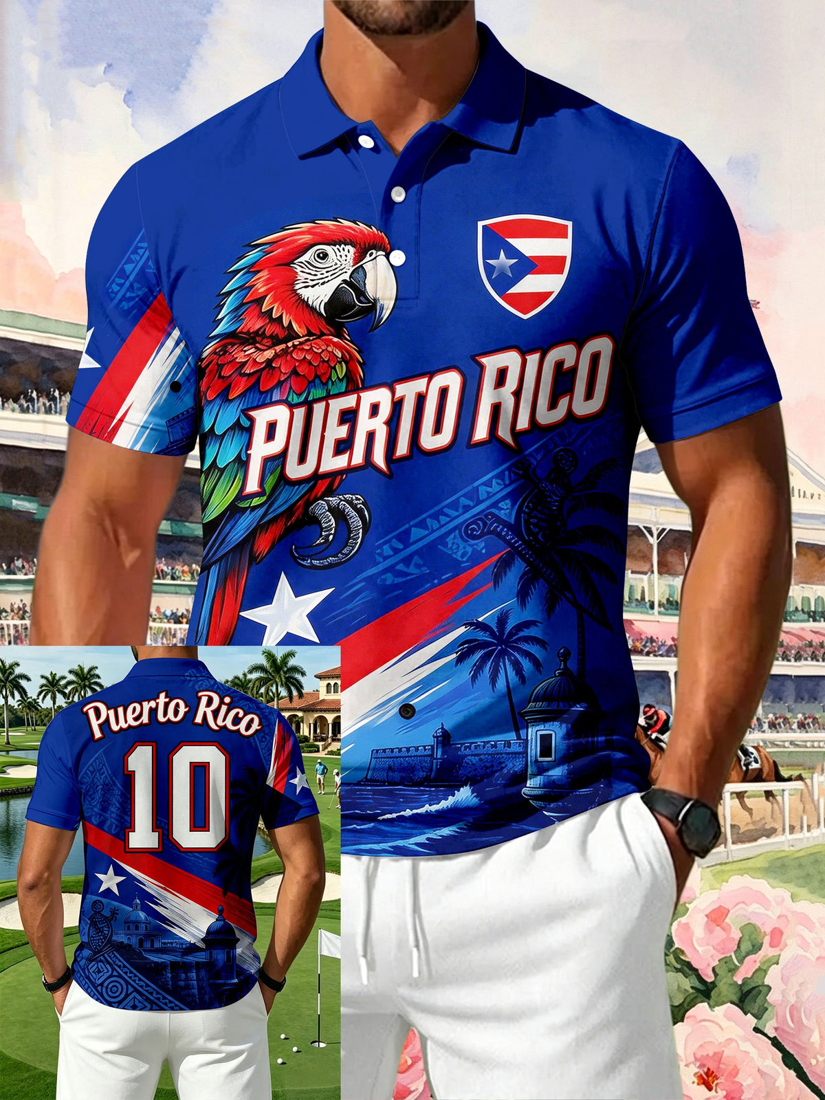 Puerto Rico Printed Polo Shirt