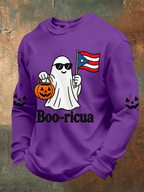Men's Boricua Halloween Waffle-Knit Long-Sleeve Top