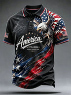Men's Print Casual Polo Shirt