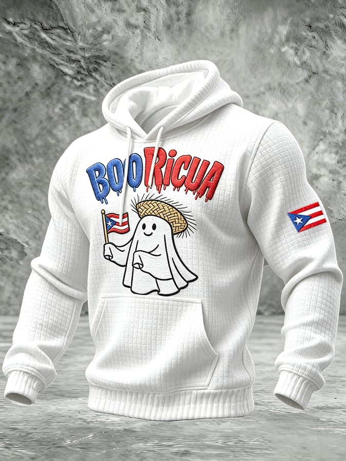 Men'S Boricua Halloween Casual Printed Hoodie