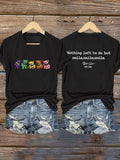 Women's Nothing Left To Do But Smile Smile Smile Print V Neck T-shirt